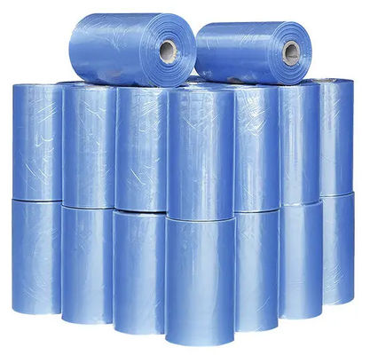 Plain PVC Shrink Wrap Film Sleeves Clear Blue 19 Micron