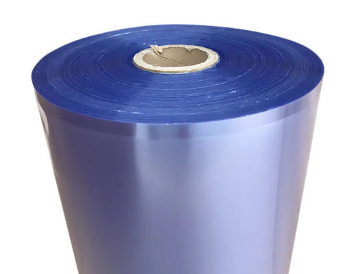 Plain PVC Shrink Wrap Film Sleeves Clear Blue 19 Micron