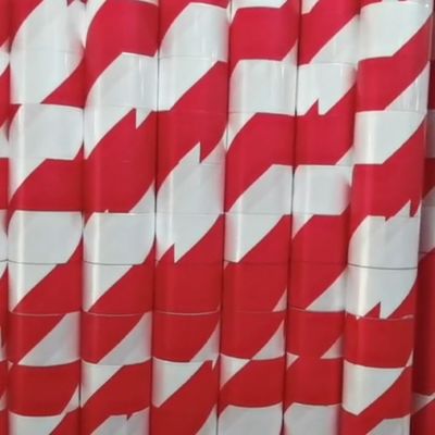 80 - 150 Micron PE Protective Film LDPE HDPE Red White Warning Tape