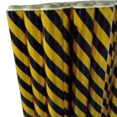 Adhesive PE Protective Film Black Yellow Warning Tape ISO9001 SGS CE ROHS Approved