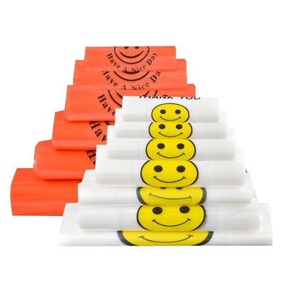Medium Reusable Plastic Vest Carrier Bags HDPE LDPE Colored T Shirt Bags
