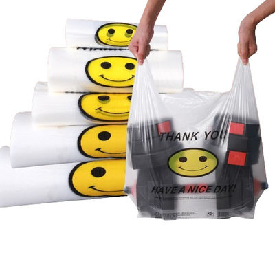 Poly Plastic Vest Type Carrier Bags Polyethylene 20 - 60 Micron Thickness