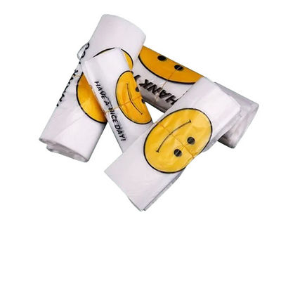 Grocery Food Poly Plastic Vest Carrier Bags 11x17x21 In For Takeaways