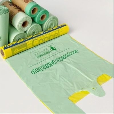 Biodegradable Compostable Plastic Vest Carrier Bags For Shopping Grocery Retail