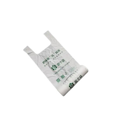 PBAT PLA Corn Starch Biodegradable Shopping Bags Custom Size White Green Color