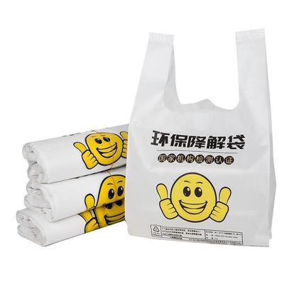 White Green Biodegradable Shopping Bags Reusable Biodegradable Plastic Food Bags