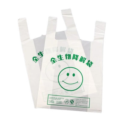 White Green Biodegradable Shopping Bags Reusable Biodegradable Plastic Food Bags