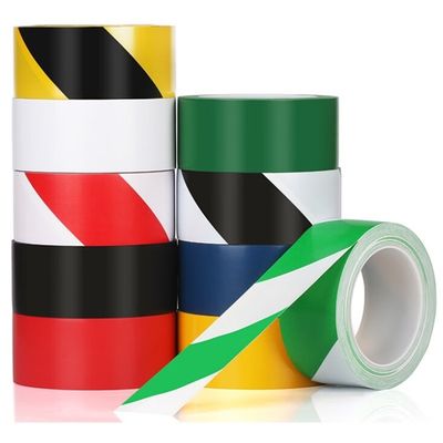 Adhesive Safety Striped Floor Marking Tape Roll BOPP Biaxially Oriented Polypropylene