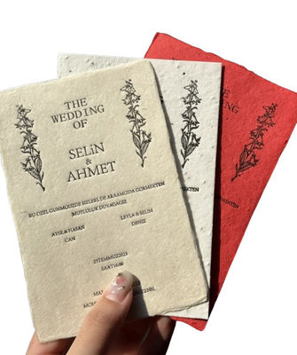 Embedded Wedding Card Seed Paper A4 A5 Seed Paper Customized